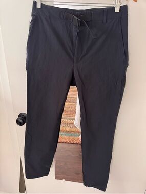 Women’s Westerlind x Godwin Navy Stretch trousers with built in belt.